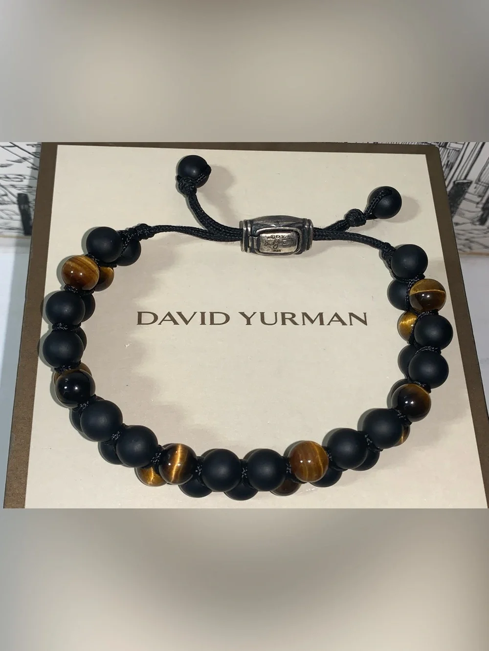 David Yurman Spiritual Beads Two-Row Woven Bracelet w/ Black Onyx & Tiger's Eye